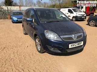 Location: Peterborough - 2012 VAUXHALL ZAFIRA DESIGN MPV REG: HV12WBP, Keys: No, MOT Expiry date: 06/12/2024, 1598 Petrol, 5 Speed Manual Petrol, Former Keepers: 4