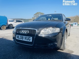 Location: Plymouth - 2008 AUDI A4 S LINE CABRIOLET TDI A Convertible REG: ML08VUG, Keys: No, MOT Expiry date: 10/12/2022, 1986 Diesel, 7 Speed Auto Diesel, Former Keepers: 7