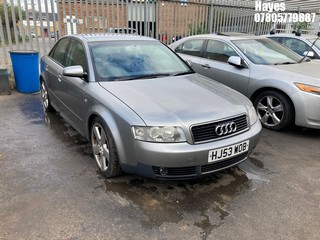 Location:  Hayes - 2003 AUDI A4 T(190) SE 4 Door Saloon REG: HJ53WOB, Keys: No, MOT Expiry date: 01/10/2025, 1781 Petrol, 6 Speed Manual Petrol, Former Keepers: 5