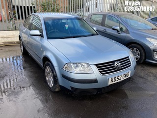 Location:  Hayes - 2002 VOLKSWAGEN PASSAT SE 20V TURBO 4 Door Saloon REG: KD52GWO, Keys: No, MOT Expiry date: 04/09/2025, 1781 Petrol, 5 Speed Manual Petrol, Former Keepers: 3