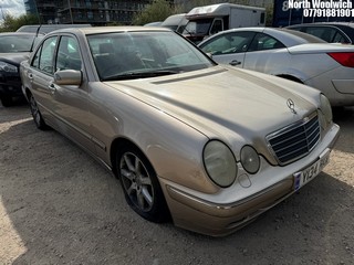 Location: North Woolwich - 2001 MERCEDES E200 ELEGANCE KOMPRESSOR 4 Door Saloon REG: Y134RKW, Keys: No, MOT Expiry date: 16/06/2025, 1998 Petrol, 5 Speed Auto Petrol, Former Keepers: 15