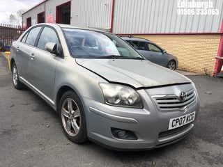Location: Edinburgh - 2007 TOYOTA AVENSIS T3-X 5 Door Hatchback REG: CP07KCG, Keys: No, MOT Expiry date: 07/11/2023, 1794 Petrol, 5 Speed Manual Petrol, Former Keepers: 4