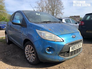 Location: Mitcham - 2013 FORD KA ZETEC 3 Door Hatchback REG: ND13DCV, Keys: No, MOT Expiry date: 16/10/2024, 1242 Petrol, 5 Speed Manual Petrol, Former Keepers: 4