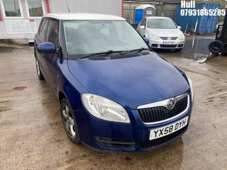 Location: Hull - 2008 SKODA FABIA 5 Door Hatchback REG: YX58DYH, Keys: No, MOT Expiry date: 07/10/2025, 1198 Petrol, , Former Keepers: 5