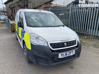 Location: Hull - 2016 PEUGEOT PARTNER 850 S L1 BLUE HDI Panel Van REG: YL16ZFT, Keys: No, MOT Expiry date: 13/05/2024, 1560 Diesel, 5 Speed Manual Diesel, Former Keepers: 3