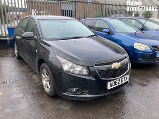 Location:  Hayes - 2012 CHEVROLET CRUZE LT 5 Door Hatchback REG: AO62ETX, Keys: No, MOT Expiry date: 26/09/2025, 1598 Petrol, 5 Speed Manual Petrol, Former Keepers: 2