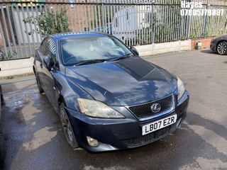 Location:  Hayes - 2007 LEXUS IS 250 SE-L AUTO 4 Door Saloon REG: LB07EZR, Keys: No, MOT Expiry date: 18/02/2026, 2499 Petrol, 6 Speed Auto Petrol, Former Keepers: 10
