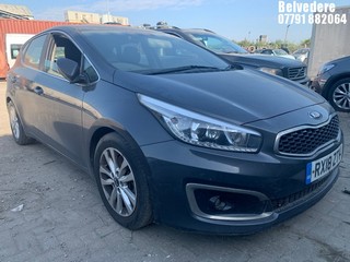 Location: Belvedere - 2018 KIA CEED 2 ISG 5 DOOR HATCHBACK REG: RX18ZTV, 1591cc PETROL, 6 SPEED MANUAL PETROL, Former Keepers: 1, Keys: Yes, MOT Expiry date: 18/04/2025