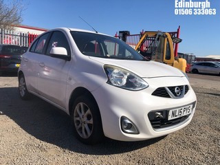 Location: Edinburgh - 2015  NISSAN MICRA ACENTA 5 Door Hatchback REG: NL15PYS, 1198cc Petrol , 5 Speed Manual Petrol , Former Keepers: 3, Keys: Yes, MOT Expiry date: 18/01/2025