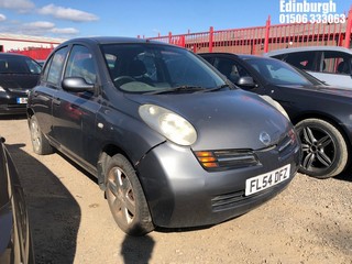 Location: Edinburgh - 2004 NISSAN MICRA S 5 Door Hatchback REG: FL54DFZ, Keys: No, MOT Expiry date: 05/05/2024, 1240 Petrol, 5 Speed Manual Petrol, Former Keepers: 10