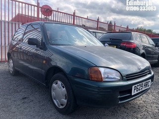 Location: Edinburgh - 1997 TOYOTA STARLET SPORTIF 3 Door Hatchback REG: P629HRC, Keys: No, MOT Expiry date: 01/12/2024, 1332 Petrol, 5 Speed Manual Petrol, Former Keepers: 5
