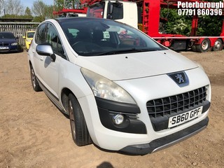 Location: Peterborough - 2010 PEUGEOT 3008 EXCLUSIVE HDI S-A 5 Door Hatchback REG: SB60GPF, Keys: No, MOT Expiry date: 03/02/2025, 1560 Diesel, 6 Speed Semi Auto Diesel, Former Keepers: 5