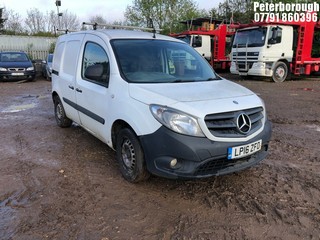 Location: Peterborough - 2016 MERCEDES-BENZ CITAN 109 CDI Panel Van REG: LP16ZFO, Keys: No, MOT Expiry date: 27/08/2025, 1461 Diesel, 5 Speed Manual Diesel, Former Keepers: 4