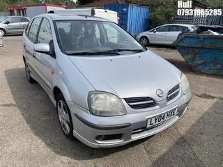 Location: Hull - 2004 NISSAN ALMERA TINO SVE AUTO 5 Door Hatchback REG: LY04HXE, Keys: No, MOT Expiry date: 28/10/2024, 1769 Petrol, 4 Speed Auto Petrol, Former Keepers: 6