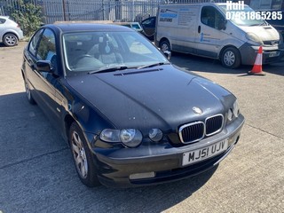 Location: Hull - 2001 BMW 316TI SE COMPACT 3 Door Hatchback REG: MJ51UJV, Keys: No, MOT Expiry date: 20/10/2024, 1796 Petrol, 5 Speed Manual Petrol, Former Keepers: 9