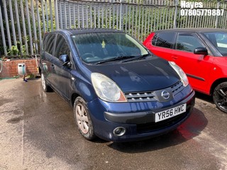 Location:  Hayes - 2006 NISSAN NOTE SE MPV REG: YR56HWC, Keys: No, MOT Expiry date: 13/12/2024, 1386 Petrol, 5 Speed Manual Petrol, Former Keepers: 6