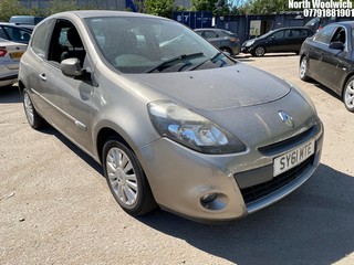 Location: North Woolwich - 2011 RENAULT CLIO I-MUSIC 3 Door Hatchback REG: SY61MTE, Keys: No, MOT Expiry date: 11/03/2026, 1149 Petrol, 5 Speed Manual Petrol, Former Keepers: 9