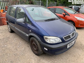 Location: North Woolwich - 2004 VAUXHALL ZAFIRA LIFE 16V AUTO MPV REG: VK54JJE, Keys: No, MOT Expiry date: 06/02/2025, 1796 Petrol, 4 Speed Auto Petrol, Former Keepers: 6