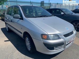 Location: BELVEDERE - 2003 MITSUBISHI  SPACE STAR MIRAGE  5 DOOR HATCHBACK REG: RV03TXD, 1299cc PETROL, 5 SPEED MANUAL PETROL, Former Keepers: 1, Keys: No, MOT: Expiry date03.02.2025