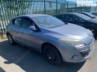 Location: Belvedere - 2009 RENAULT MEGANE PRIVILEGE VVT 110 5 Door Hatchback REG: AY59WFV, Keys: No, MOT Expiry date: 09/10/2025, 1598 Petrol, 6 Speed Manual Petrol, Former Keepers: 8