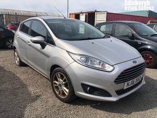 Location: Edinburgh - 2016 FORD FIESTA ZETEC 5 Door Hatchback REG: NJ16XAD, Keys: No, MOT Expiry date: 02/04/2025, 1242 Petrol, 5 Speed Manual Petrol, Former Keepers: 3