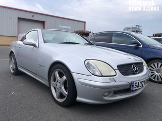 Location: Edinburgh - 2002 MERCEDES  SLK200 KOMPRESSOR Convertible REG: SA02NAN, Keys: No, MOT Expiry date: 24/07/2024, 1998 Petrol, , Former Keepers: 5