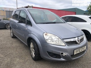 Location: Edinburgh - 2010 VAUXHALL ZAFIRA DESIGN MPV REG: SV10OYZ, Keys: No, MOT Expiry date: 19/02/2025, 1598 Petrol, 5 Speed Manual Petrol, Former Keepers: 5