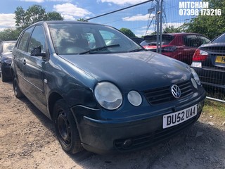 NOTE: ATF Registered Buyers ONLY - Location: Mitcham - 2002 VOLKSWAGEN POLO 5 Door Hatchback REG: DU52UAA, Keys: No, 1390 Petrol, MANUAL, Former Keepers: 9