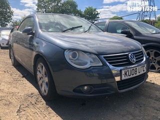 Location: Mitcham - 2008 VOLKSWAGEN EOS SPORT TDI Convertible REG: KU08UTC, Keys: No, MOT Expiry date: 25/01/2025, 1968 Diesel, 6 Speed Manual Diesel, Former Keepers: 6