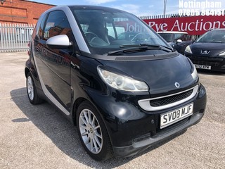 Location: Nottingham - 2008 SMART FORTWO PASSION 84 AUTO COUPE REG: SV08MJF, 999cc PETROL, 5 SPEED AUTO PETROL, Former Keepers: 6, Keys: Yes, MOT Expiry date: 28/01/2025