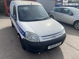 Location: Hull - 2003 CITROEN BERLINGO 600D LX Car Derived Van REG: YE03OTC, Keys: No, MOT Expiry date: 24/11/2024, 1868 Diesel, 5 Speed Manual Diesel, Former Keepers: 2