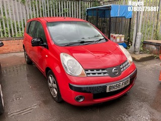 Location:  Hayes - 2006 NISSAN NOTE SE MPV REG: BN56FKF, Keys: No, MOT Expiry date: 22/11/2025, 1386 Petrol, 5 Speed Manual Petrol, Former Keepers: 9