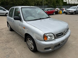 Location: North Woolwich - 2003 NISSAN MICRA S AUTO 5 Door Hatchback REG: HW03BZM, Keys: No, MOT Expiry date: 28/03/2025, 998 Petrol, Variable Speed Auto Petrol, Former Keepers: 7