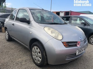Location: Edinburgh - 2004 NISSAN MICRA E 3 Door Hatchback REG: SN04NGM, Keys: No, MOT Expiry date: 20/11/2024, 998 Petrol, 5 Speed Manual Petrol, Former Keepers: 8