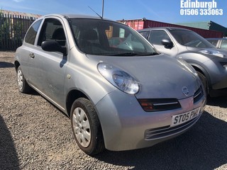 Location: Edinburgh - 2005 NISSAN MICRA E 3 Door Hatchback REG: ST05PHY, Keys: No, MOT Expiry date: 15/08/2024, 998 Petrol, 5 Speed Manual Petrol, Former Keepers: 7