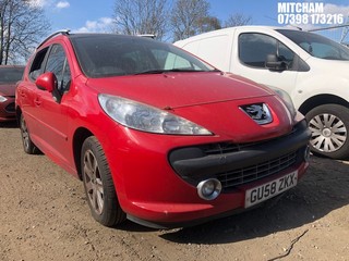 NOTE: ATF Registered Buyers ONLY - Location: Mitcham - 2008 PEUGEOT 207 SPORT SW Estate REG: GU58ZKX, Keys: No, MOT Expiry date: 06/07/2024, 1598 Petrol, 5 Speed Manual Petrol, Former Keepers: 3