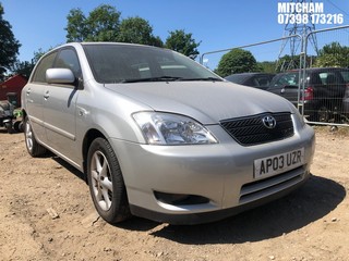 Location: Mitcham - 2003 TOYOTA COROLLA TSPIRIT VVTI 5 Door Hatchback REG: AP03UZR, Keys: No, MOT Expiry date: 03/03/2024, 1398 Petrol, 5 Speed Manual Petrol, Former Keepers: 6