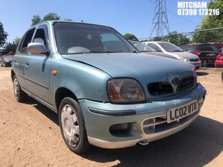 Location: Mitcham - 2002 NISSAN MICRA S AUTO 5 Door Hatchback REG: LC02WTN, Keys: No, MOT Expiry date: 16/07/2025, 998 Petrol, Variable Speed Auto Petrol, Former Keepers: 8