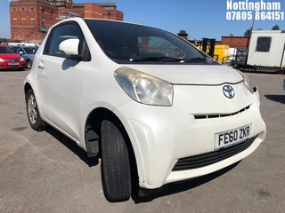 Location: Nottingham - 2010 TOYOTA IQ VVT-I 3 Door Hatchback REG: FE60ZKR, Keys: No, MOT Expiry date: 24/08/2023, 998 Petrol, 5 Speed Manual Petrol, Former Keepers: 4