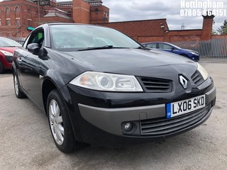 Location: Nottingham - 2006 RENAULT MEGANE DYNAMIQUE Convertible REG: LX06SKD, Keys: No, MOT Expiry date: 28/06/2025, 1598 Petrol, 5 Speed Manual Petrol, Former Keepers: 2