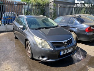 Location:  Hayes - 2009 TOYOTA AVENSIS T2 VALVEMATIC Estate REG: GU09YCZ, Keys: No, MOT Expiry date: 16/05/2025, 1798 Petrol, 6 Speed Manual Petrol, Former Keepers: 9