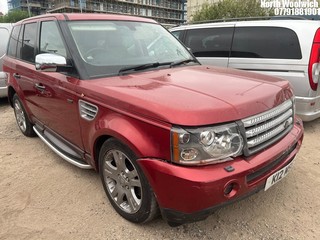 Location: North Woolwich - 2005 LAND ROVER RANGEROVER SPT TDV6 HSE A Estate REG: K12MSG, Keys: No, MOT Expiry date: 08/01/2026, 2720 Diesel, 6 Speed Auto Diesel, Former Keepers: 7