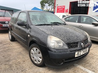 Location: Edinburgh - 2006 RENAULT CLIO CAMPUS 3 Door Hatchback REG: IEZ7456, Keys: No, MOT Expiry date: 16/11/2024, 1149 Petrol, 5 Speed Manual Petrol, Former Keepers: 4