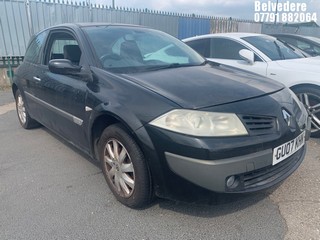NOTE: ATF Registered Buyers ONLY - Location: BELVEDERE - 2007 RENAULT MEGANE DYNAMIQUE 3 DOOR HATCHBACK REG: GU07KHK, 1598cc PETROL, 5 SPEED MANUAL PETROL, Former Keepers: 4, Keys: No