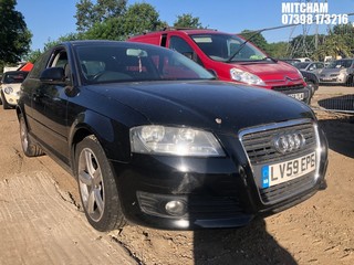 Location: MITCHAM - 2009 AUDI A3 SE TECHNIK MPI 3 DOOR HATCHBACK REG: LV59EPE, 1595cc PETROL, 5 SPEED MANUAL PETROL, Former Keepers: 5, Keys: No, MOT: Expiry date14/04/2025