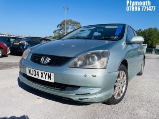 Location: Plymouth - 2004 HONDA CIVIC VTEC EXECUTIVE 5 Door Hatchback REG: WJ04XYM, Keys: No, MOT Expiry date: 17/09/2025, 1590 Petrol, 5 Speed Manual Petrol, Former Keepers: 3