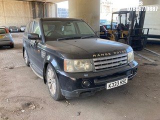 Location:  Hayes - 2007 LAND ROVER RANGE ROVER SP HSE TDV8 A Estate REG: K333HSE, Keys: No, MOT Expiry date: 10/08/2022, 3628 Diesel, 6 Speed Auto Diesel, Former Keepers: 7