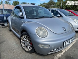 Location: Manchester - 2001 VOLKSWAGEN BEETLE 3 Door Hatchback REG: Y795JHB, 1984 Petrol, 5 Speed Manual Petrol, Former Keepers: 7, Keys: No, MOT Expiry date: 11/04/2025
