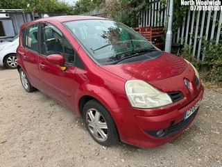 Location: North Woolwich - 2008 RENAULT G-MODUS DYNAMIQUE TCE 5 Door Hatchback REG: CP08ECY, Keys: No, MOT Expiry date: 07/04/2026, 01149 Petrol, 5 Speed Manual Petrol, Former Keepers: 4