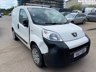Location: North Woolwich - 2017 PEUGEOT BIPPER PROFESSIONAL HDI Panel Van REG: VA17SDU, Keys: No, MOT Expiry date: 17/12/2024, 1248 Diesel, 5 Speed Manual Diesel, Former Keepers: 4